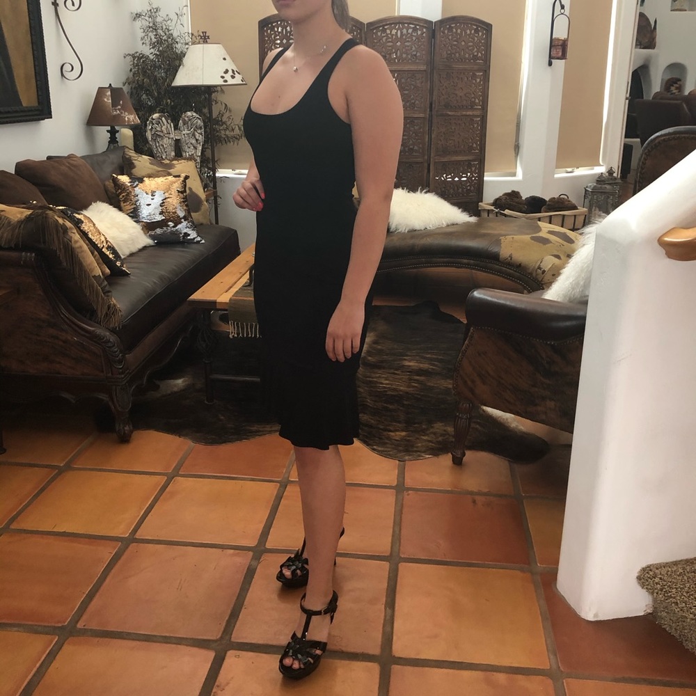 Laundry by Shelli Segal Strappy Tulip Black Dress